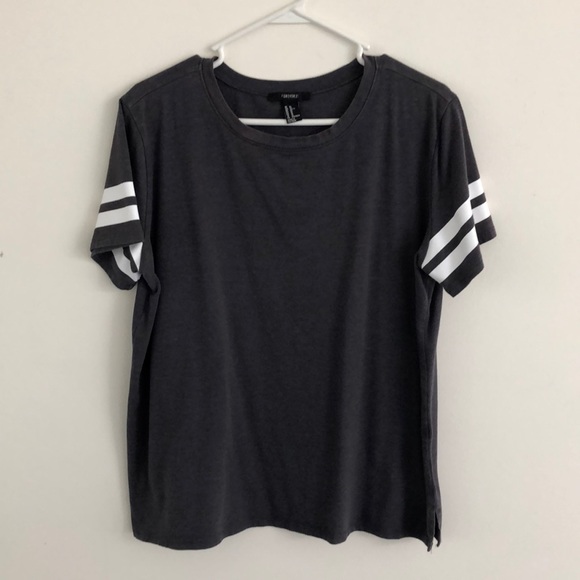 Forever 21 Tops - Forever 21 Grey Striped Tee